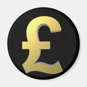 Gold Pound Sign Graphic Magnet