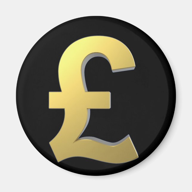 Gold Pound Sign Graphic Magnet (Front)
