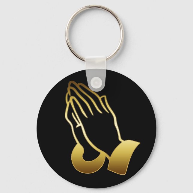 GOLD PRAYING HANDS KEY RING (Front)