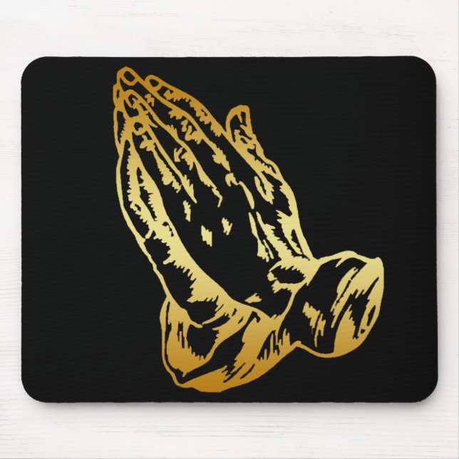 GOLD PRAYING HANDS MOUSE PAD (Front)