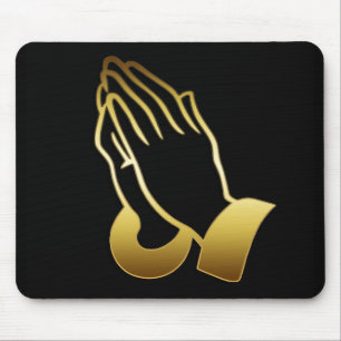 GOLD PRAYING HANDS MOUSE PAD