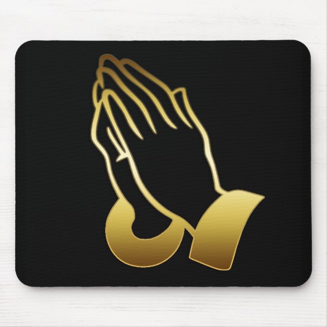 GOLD PRAYING HANDS MOUSE PAD (Front)