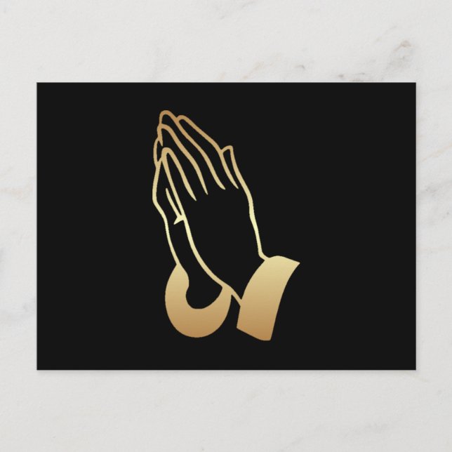 Gold Praying Hands Postcard (Front)