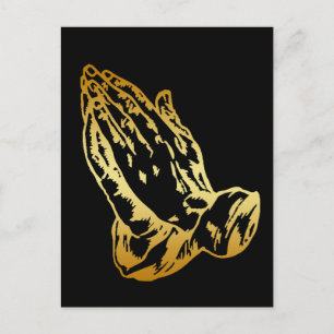 GOLD PRAYING HANDS POSTCARD