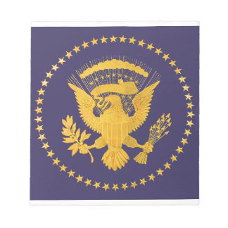 Gold Presidential Seal on Blue Ground Notepad