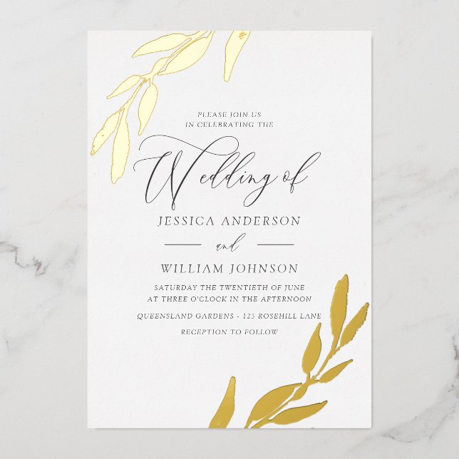 Gold Pressed Foil Leaf Supremely Elegant Wedding (Front)