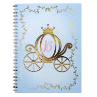 Gold Princess Carriage Blue Storybook Personalised
