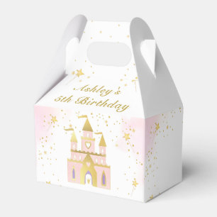 Gold Princess Castle Birthday Party Favour Box