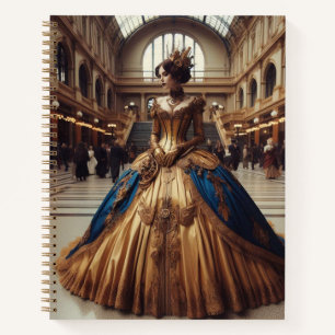 Gold Princess Steampunk Victorian Industrial Notebook