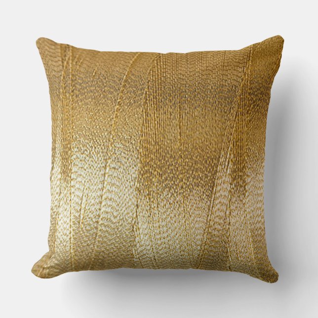 Gold Print Throw Pillow (Front)