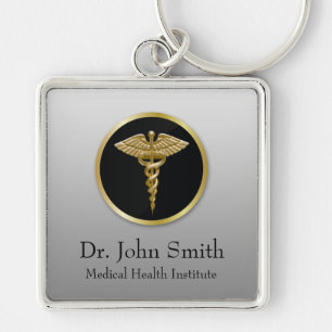 Gold Professional Medical Caduceus - Keychain