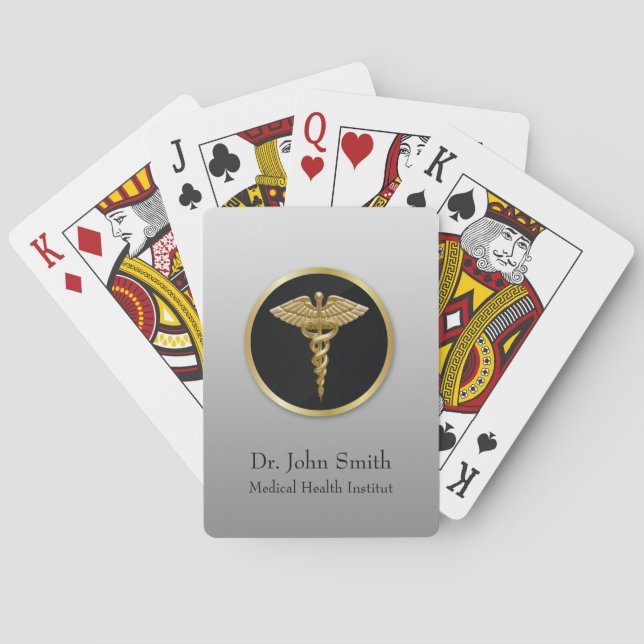 Gold Professional Medical Caduceus Playing Cards (Back)