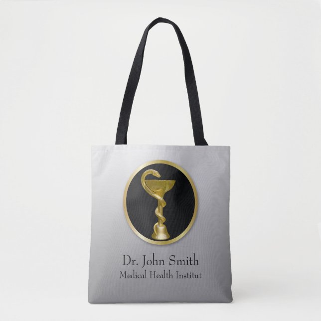 Gold Professional Medical Hygieia Bowl Tote Bag (Front)