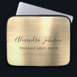 Gold Professional Metallic Monogram Business Laptop Sleeve<br><div class="desc">Modern Gold Girly Make Up and Hair Beauty Salon Faux Metallic Stainless Elegant Monogram Promotional Laptop Bag or Sleeve Promotional (promo) advertisement Case. This classy professional business computer case can be customised to include your monogrammed script signature name and job title profession or position.</div>