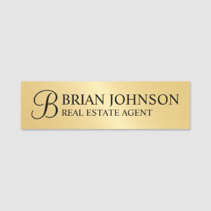 Gold Professional Personalised Monogram and Name Tag