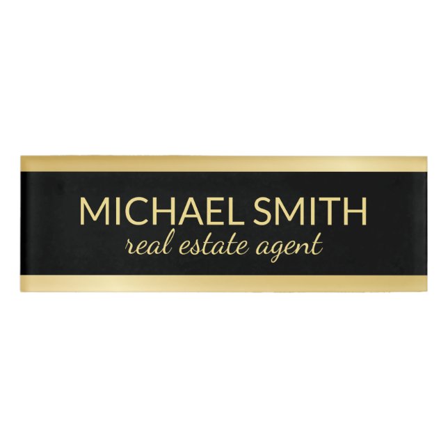 Gold Professional Personalised Name Tag (Front)