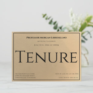 Gold Professor Tenure Party Invitation