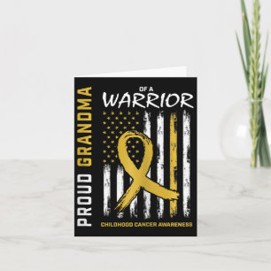 Gold Proud Grandma Childhood Cancer Awareness Amer Card