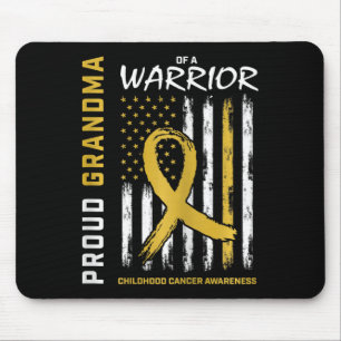 Gold Proud Grandma Childhood Cancer Awareness Amer Mouse Pad