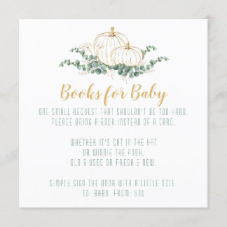 Gold Pumpkin Baby Shower - Enclosure Card
