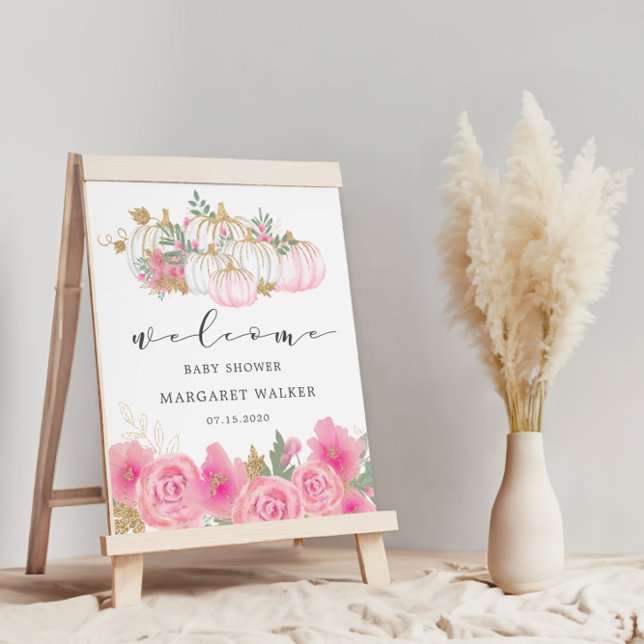 Gold Pumpkin Baby Shower Welcome Poster (Creator Uploaded)