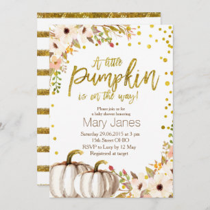 Gold pumpkin invitation