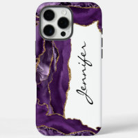 Gold Purple Agate Geode iPhone