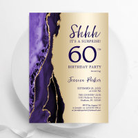 Gold Purple Agate Surprise 60th Birthday