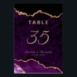 Gold Purple Agate Wedding Table Number<br><div class="desc">Gold Purple Agate Wedding Table Number - elegant modern purple geode reception table numbers.</div>