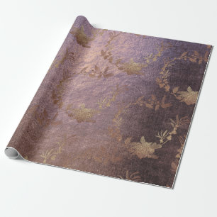 Gold Purple Amethyst Wreath Vintage Royal Wrapping Paper