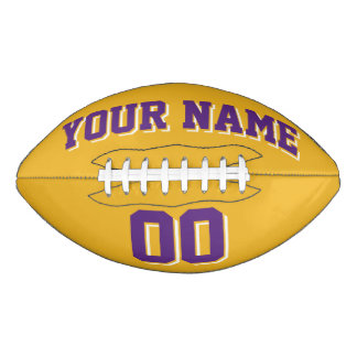 GOLD PURPLE AND WHITE Custom Football