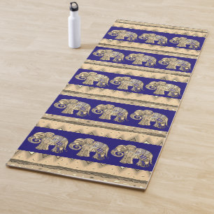 Gold & Purple Colourful Ornamental Tribal Yoga Mat