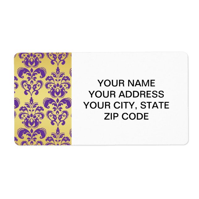 Gold, Purple Damask Pattern 2 (Front)