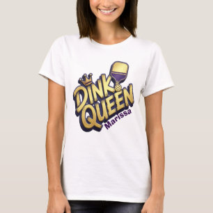 Gold Purple Dink Queen Personalised Name T-Shirt