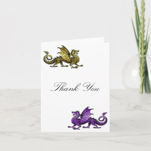 Gold Purple Dragon Thank You Card
