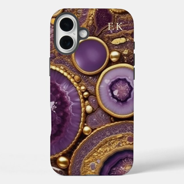 Gold Purple Gemstone Case-Mate iPhone Case (Back)