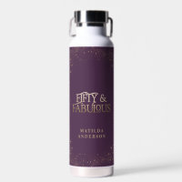 Gold purple glitter 50 and fabulous birthday party