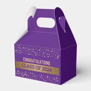 Gold Purple Graduate Personalised Class of 2024 Favour Box