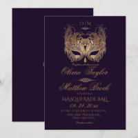 Gold Purple Masquerade Wedding