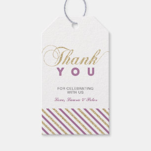 Gold & Purple Modern Party Favour Thank You Tags