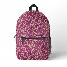 Gold & Purple Pink Damask Pattern Cute Monogrammed