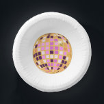 Gold Purple Retro Modern Disco Ball  Paper Plate<br><div class="desc">Dance,  dance! Evergreen disco mirrorball design for every dancing queen. Disco ball illustration pink aesthetic home decor,  party products and gifts.</div>