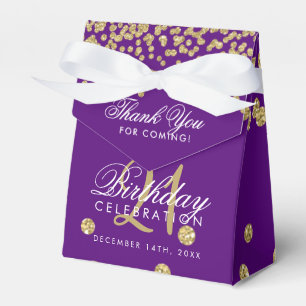 Gold Purple Thank You 21st Birthday Confetti Favour Box