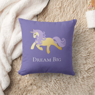 Gold Purple Unicorn   Cushion