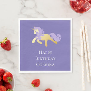 Gold Purple Unicorn   Napkin