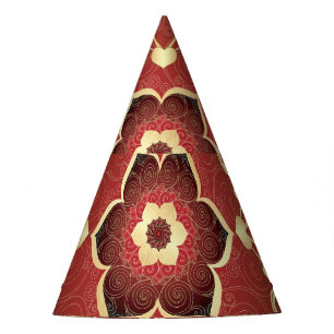 Gold-Purple Valentine Round Frame Party Hat