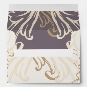 Gold Purple Vintage Wedding Envelope