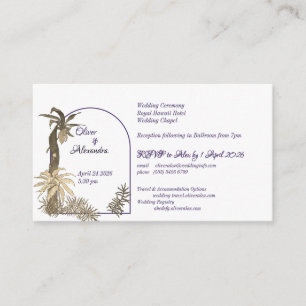 Gold & Purple Watercolor Rainforest Wedding  Enclosure Card