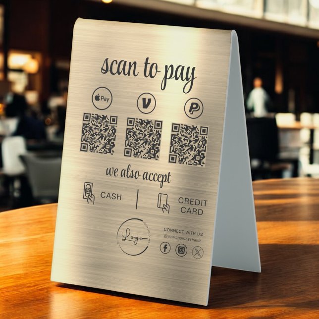 Gold QR Code Payment - Scan to Pay Business Logo (Creator Uploaded)