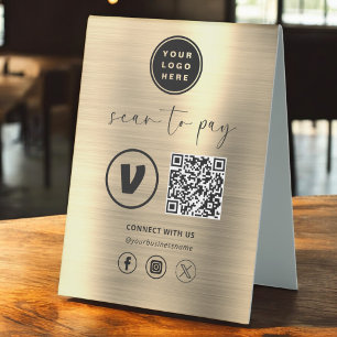 Gold QR Code Payment - Scan to Pay Business Logo